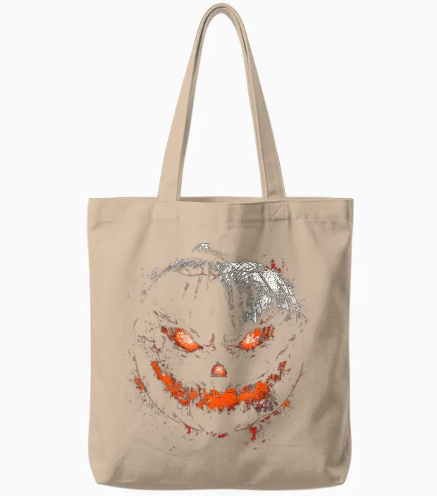 Kürbis Kostüm Halloween Gruselkunst Kürbis Tote Bags in Natural