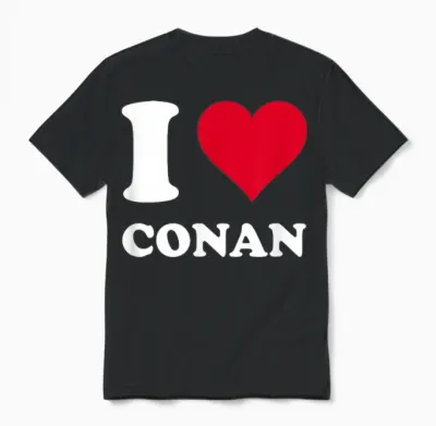 Red Heart I Love Conan Unisex T-Shirt - Black