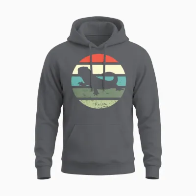 Vintage Retro Bearded Dragon Unisex Hoodie - Charcoal