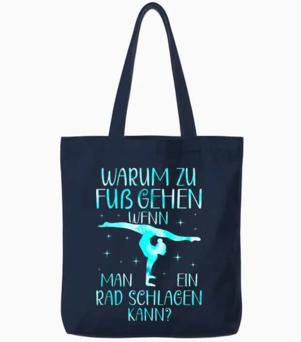Artistic Gymnastics Gymnastics Gymnastics Gymnast Girl's T-Shirt, Black Tote Bags in Navy