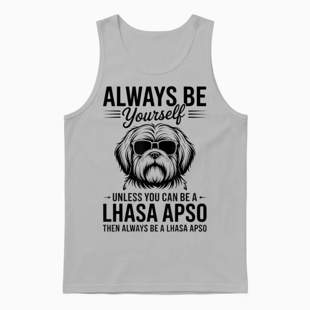 Be a Lhassa Apso Dog Funny Lhassa Apso Unisex Tank Top in Ash