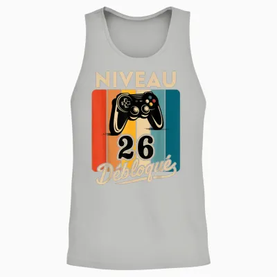 Level 26 Years Male 1999 Birthday Gamer Level 26 Man Unisex Tank Top - Ash