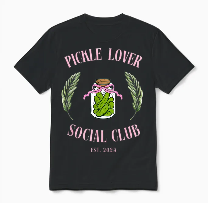 Aesthetic Pot for Pickle Lovers Unisex T-Shirt in Black