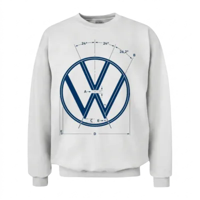 Volkswagen Logo as Construction Graphic in White Unisex Sweatshirt - White