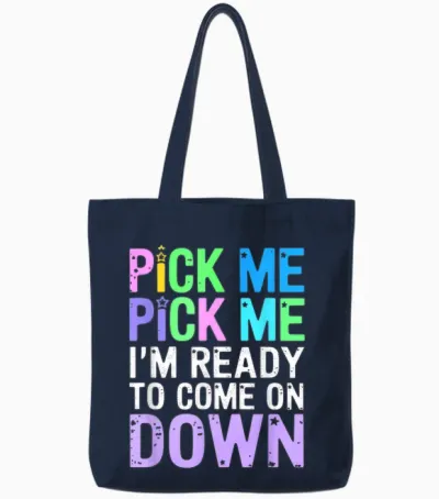 Price Right Pick Me Ready Come on Down Funny Game Show Tote Bags - Navy