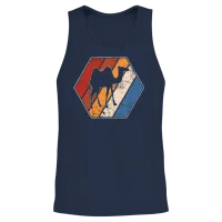 Camel Retro Unisex Tank Top - Navy – 2