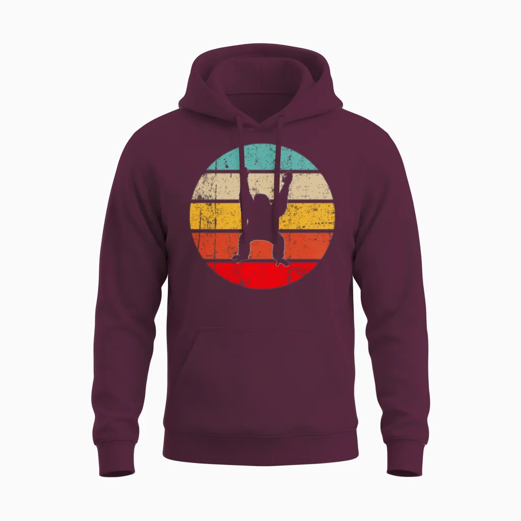 Orangutan Retro Unisex Hoodie in Maroon