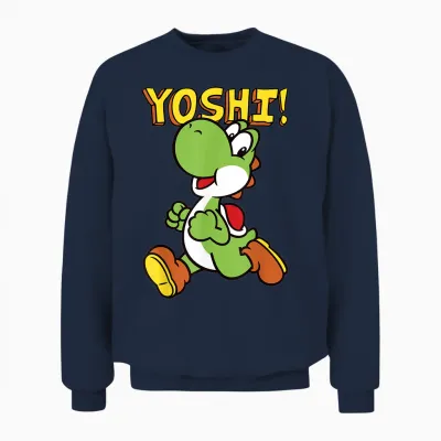 Nintendo Super Mario Yoshi Intro Jump Graphic Unisex Sweatshirt - Navy