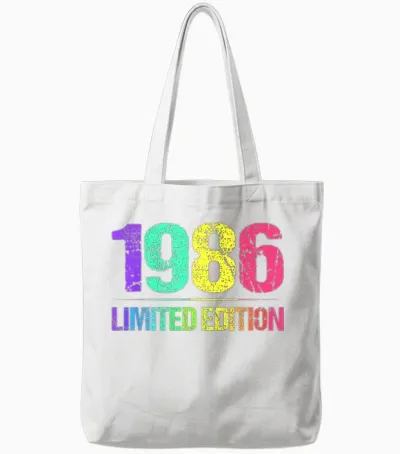 1986 - Limited Edition - Vintage Retro 86s Tote Bags - White