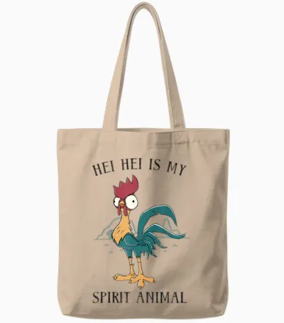 Disney Moana Hei Hei Is My Spirit Animal Portrait Tote Bags - Natural
