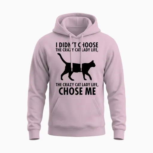 Crazy Cat Lady Lovers Unisex Hoodie in Light Pink