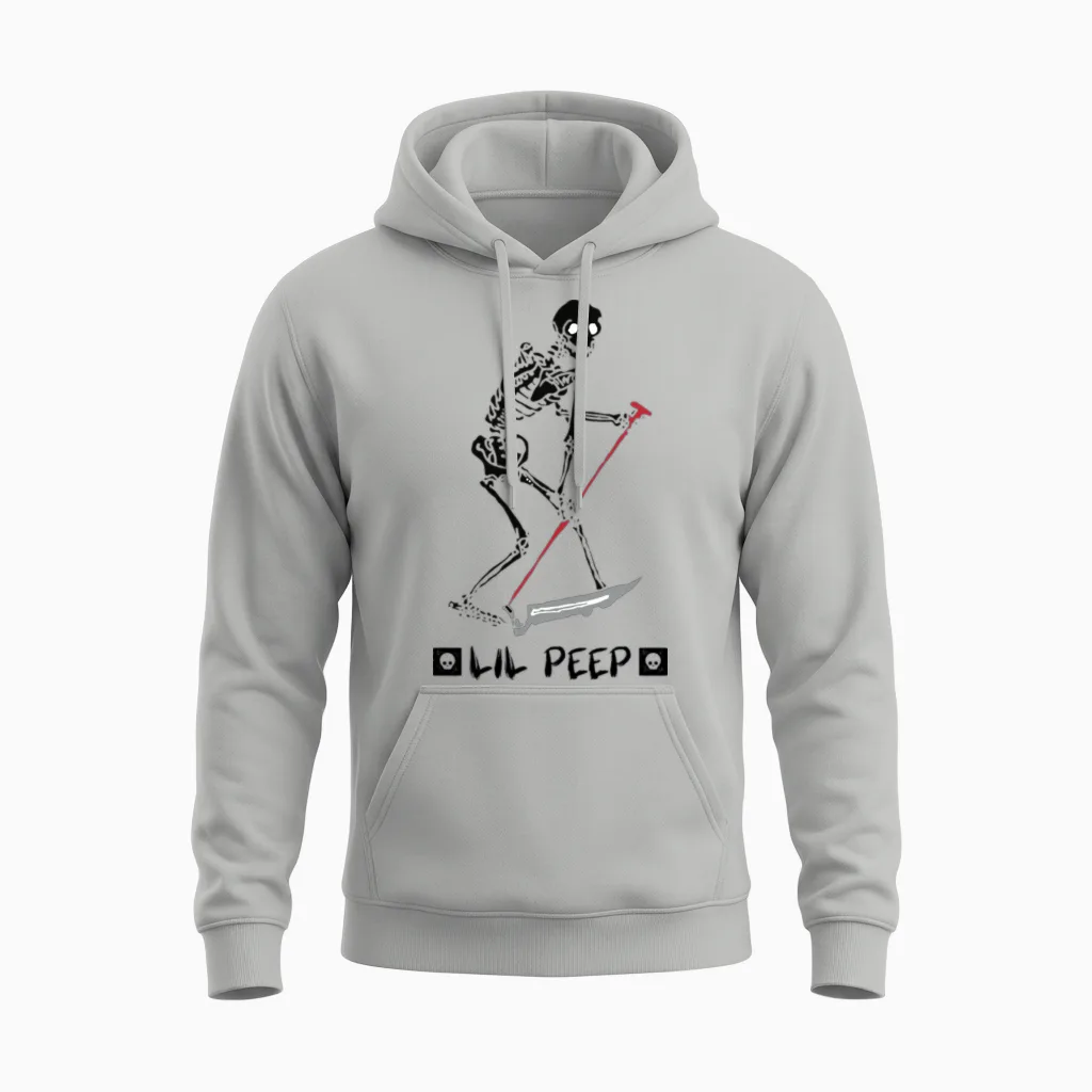 Lil Peep Schemaposse Skeleton Unisex Hoodie in Ash