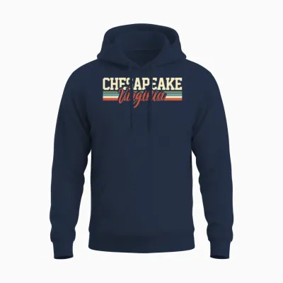 Chesapeake Virginia Retro Unisex Hoodie - Navy