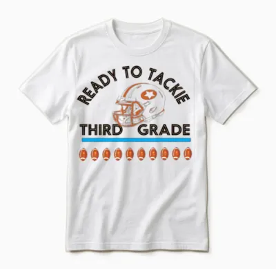 Ready to Tackle Third Grade Unisex T-Shirt - White