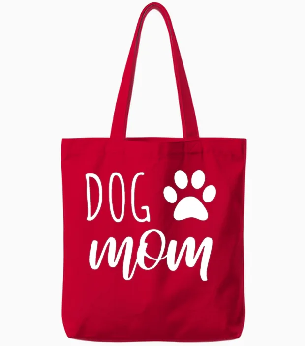 Dog Mom - Love Dogs Tote Bags in Red