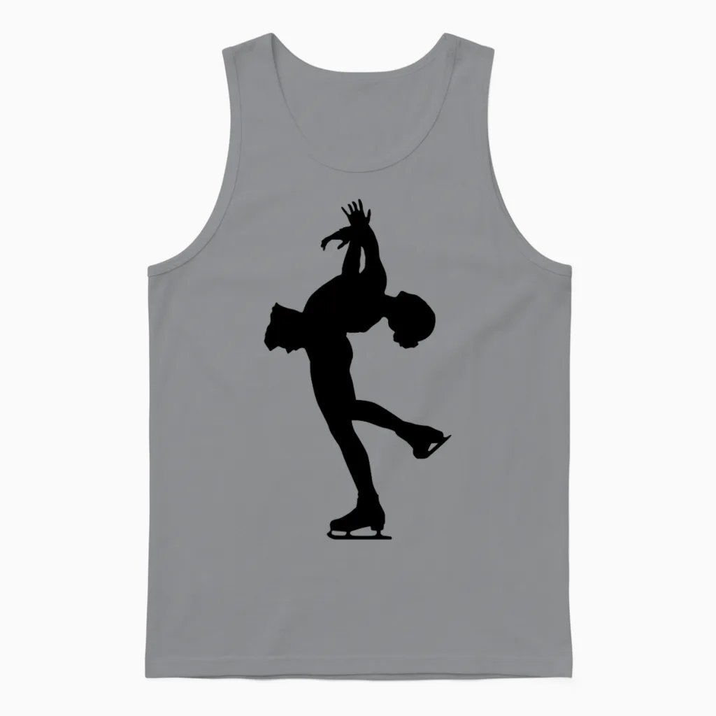 Ice Skating Unisex Tank Top in Sport Grey