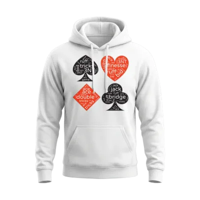 Contract Bridge Player Unisex Hoodie - White