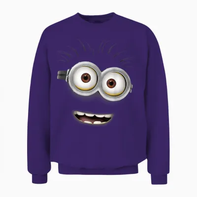 Despicable Me Minions Phil Face Graphic Unisex Sweatshirt - Purple