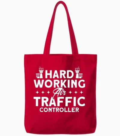 Air Traffic Control Airport Gift Tote Bags - Red