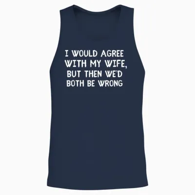 Funny Husband Wife Unisex Tank Top - Navy