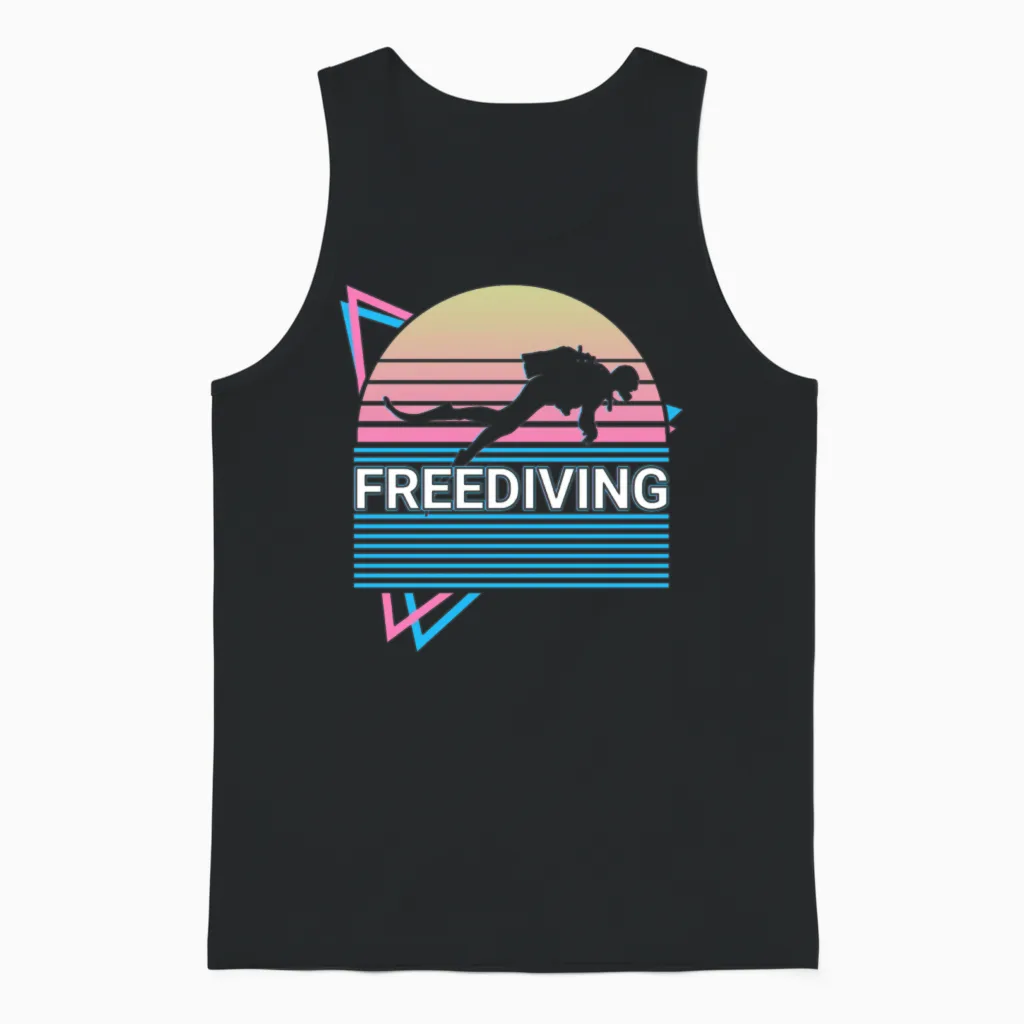 Freediving Freediver Retro Unisex Tank Top in Black