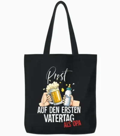 Auf Den Ersten Vatertag Als Opa Tote Bags - Black