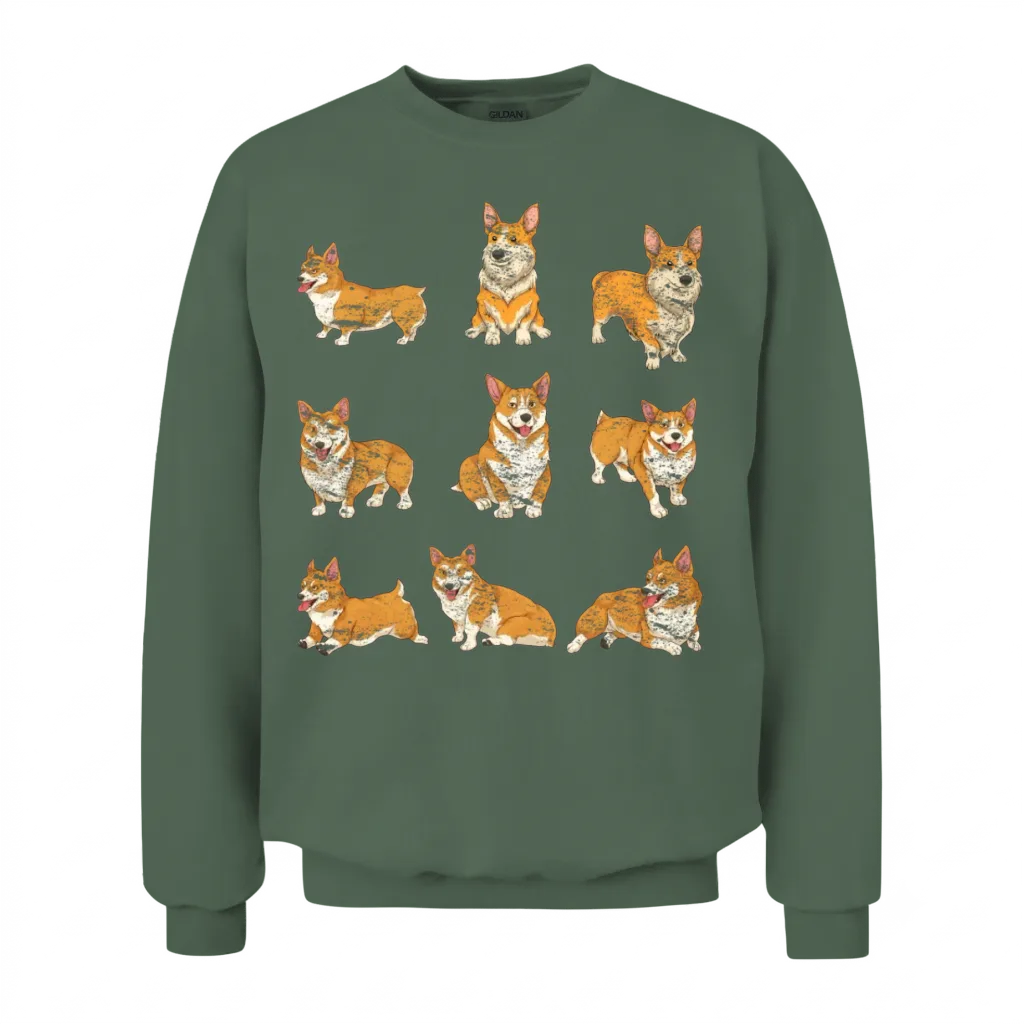 Dog Lover Dog Lover Dog Gift Corgi Unisex Sweatshirt - Military Green