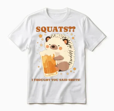 Funny Animal T-Shirt Design, Fitness and Wellness Unisex T-Shirt - White
