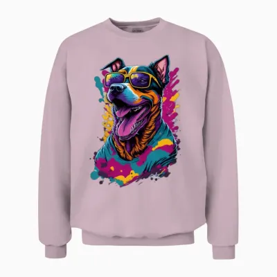Funny Dog Unisex Sweatshirt - Light Pink