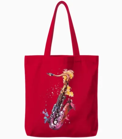 Saxophone Tote Bags - Red