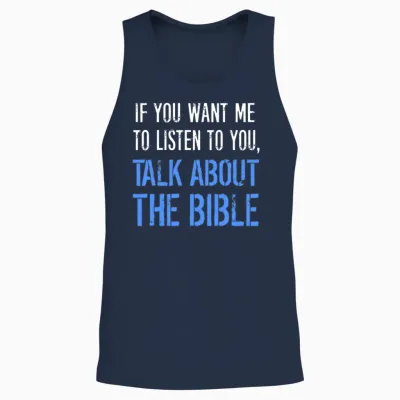 Funny Talk About the Bible Unisex Tank Top - Navy