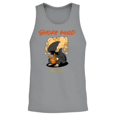 Cartoon Art Smoke Weed Unisex Tank Top - Sport Grey