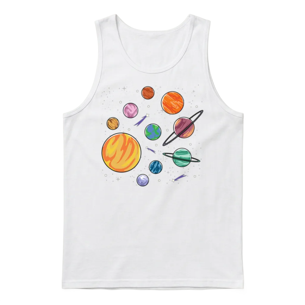 Solar System Planets Science Space Boys Girls Unisex Tank Top - White
