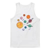 Solar System Planets Science Space Boys Girls Unisex Tank Top - White – 1