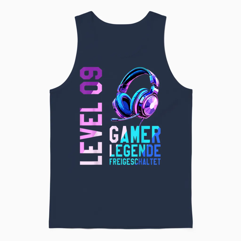 9. Geburtstag Junge Mädchen Gaming Level 9 Jahre Unisex Tank Top in Navy