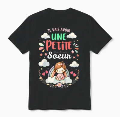 Enfant Annonce Grossesse - Bientôt Je Vais Avoir Une Petit Soeur Unisex T-Shirt - Black