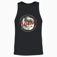 Rom Italien Kolosseum Vintage Souvenir Unisex Tank Top in Black - 2