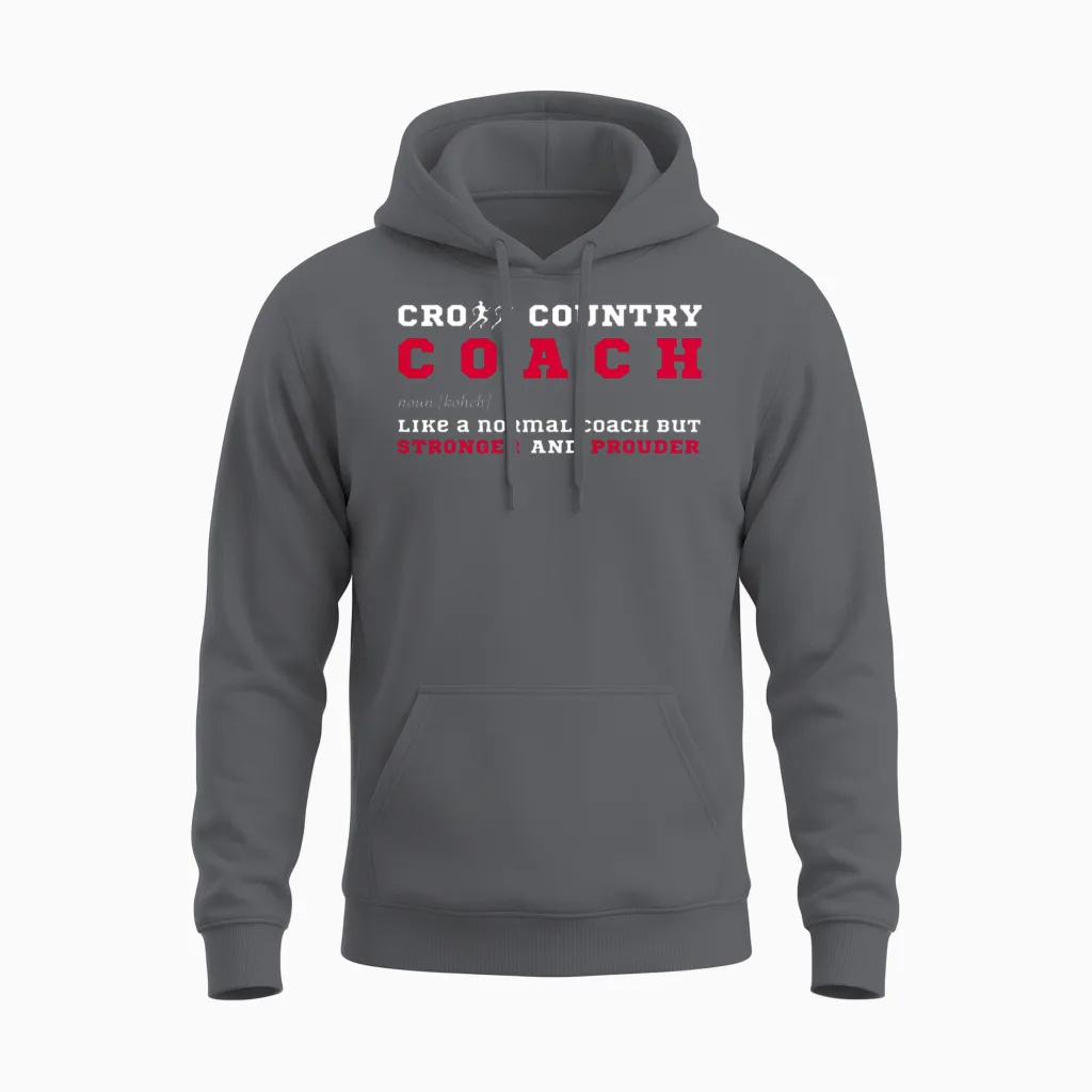 Cross Country Coach Sports Coaching Fun Definition Unisex Hoodie in Charcoal