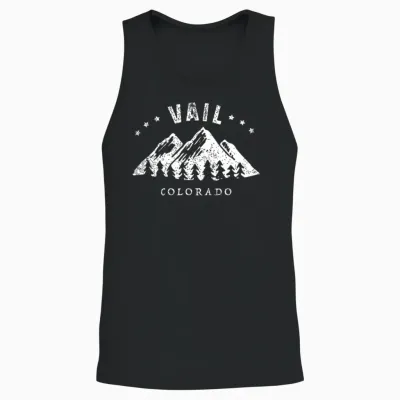 Vail Colorado Outdoor Hiking Adventure Unisex Tank Top - Black
