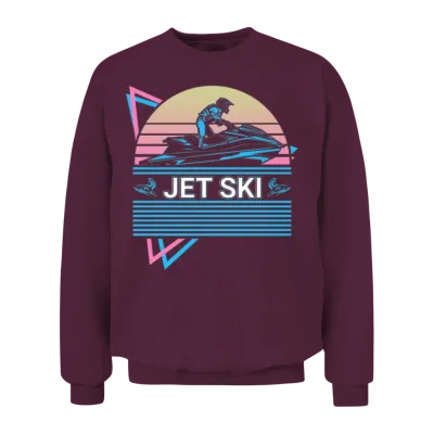Jet Ski Retro Unisex Sweatshirt - Maroon