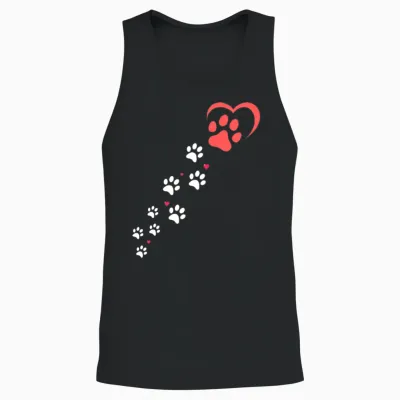 Dog Paw for Dog Owners Unisex Tank Top - Black