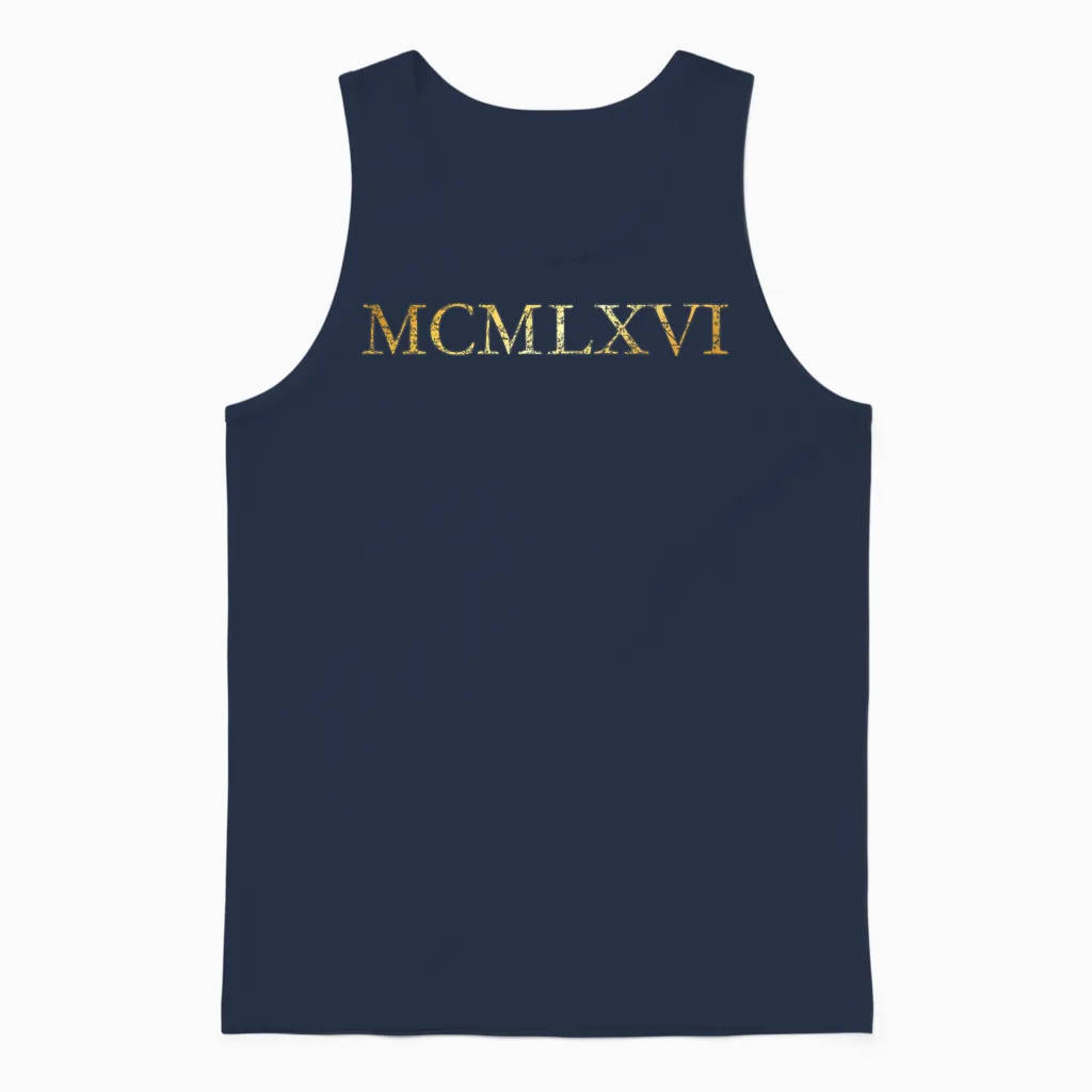 Mcmlxvi Année 1966 (jaune Ancien) 60 Anniversaire Cadeau Unisex Tank Top in Navy