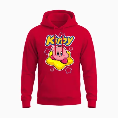 Kirby Nintendo Big Star Surfing Portrait Unisex Hoodie - Red