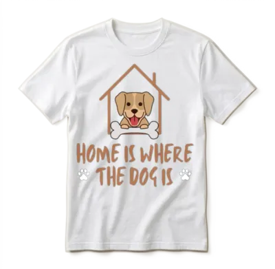 Dog- Home Is Where the Dog Is Unisex T-Shirt - White