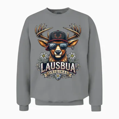 Lausbua Shirt Kinder Trachtenshirt Herren Lederhose Trachten Unisex Sweatshirt - Sport Grey