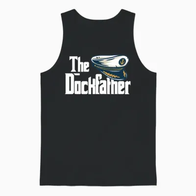 The Dockfather Funny Boating Fishing Boat Dad Unisex Tank Top - Black