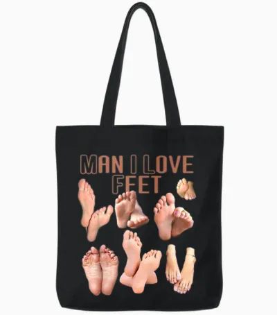 Milf Man I Love Feet Lustig Tote Bags - Black