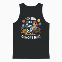 Ich Bin 5 Der Schatz Gehört Mir Piraten 5 Geburtstag Junge Unisex Tank Top in Black - 1