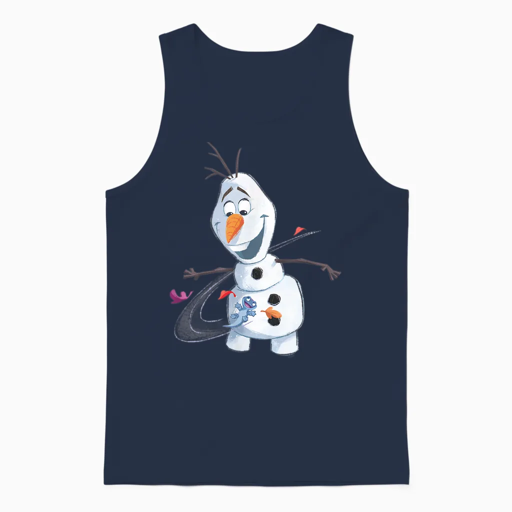 Disney Frozen 2 Olaf & Mattias Autumn Fun T-Shirt, Black, S Unisex Tank Top in Navy