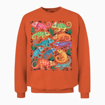 Buntes Chamäleon Unisex Sweatshirt - Orange